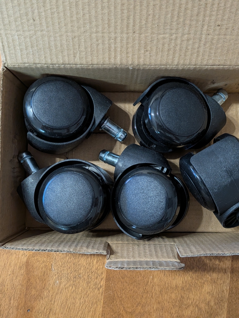3/$14 Black Office Chair Caster Wheels - Set of 5